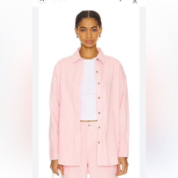 Favorite Daughter ex boyfriend shirt ballet pink Oxford button down Revolve - Picture 2 of 11